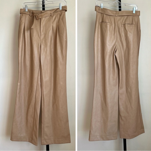 7 For All Mankind Faux Leather Belted Trousers - Picture 1 of 4